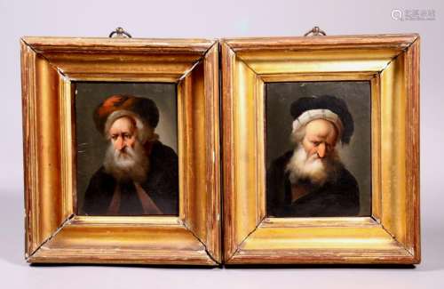 Pr 18 C Oil Portraits; Old Men after Rembrandt