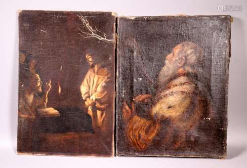 Honthorst Christ Priest; Rubens King David 2 Oils
