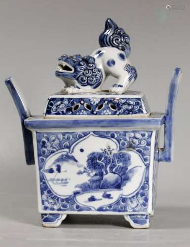 Chinese Blue & White Porcelain Incense Burner