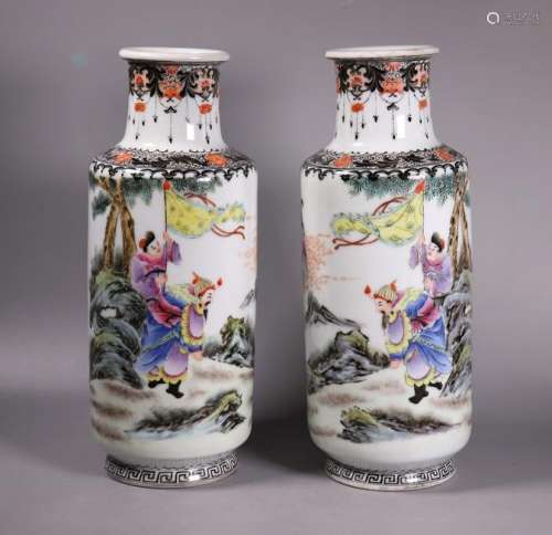 Mirror Pr Chinese Enameled Porcelain Vases