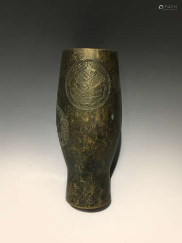 清代 銅花瓶
