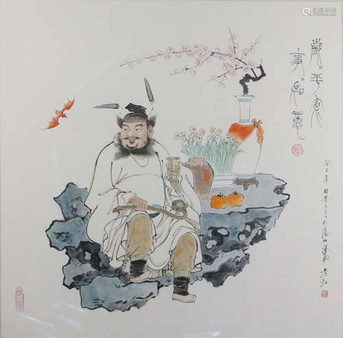 2000年 岁平安事如意 90*90cm