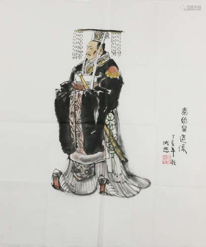 2000年 秦始皇国画 69*60cm