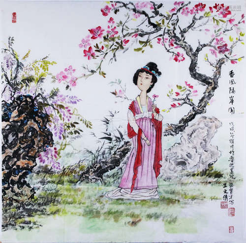 香风隔岸闻（国画） 68*68cm