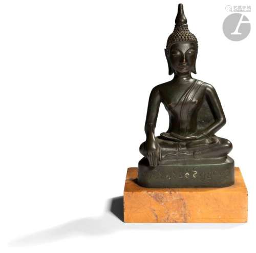 THAÏLANDE Vers 1900 Statuette de bouddha en bronze…