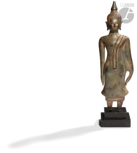 LAOS XVIIe siècle Statuette en bronze à patine bru…