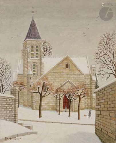 André BOUQUET (1897 1987) église sous la neige à B…