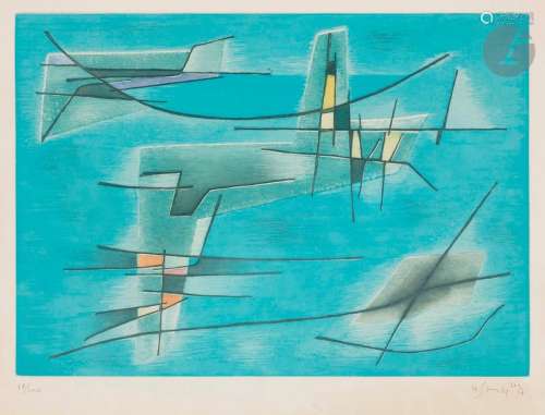 Gustave SINGIER (1909 1984) Composition, 1957 Eau …