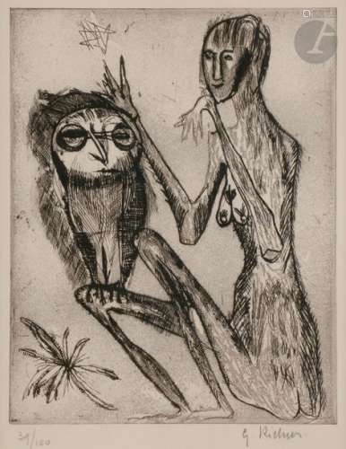 Germaine RICHIER (1902 1959) Femme au hibou (pl. P…