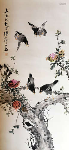 近代 陆抑非 （1908－1997）  花鸟