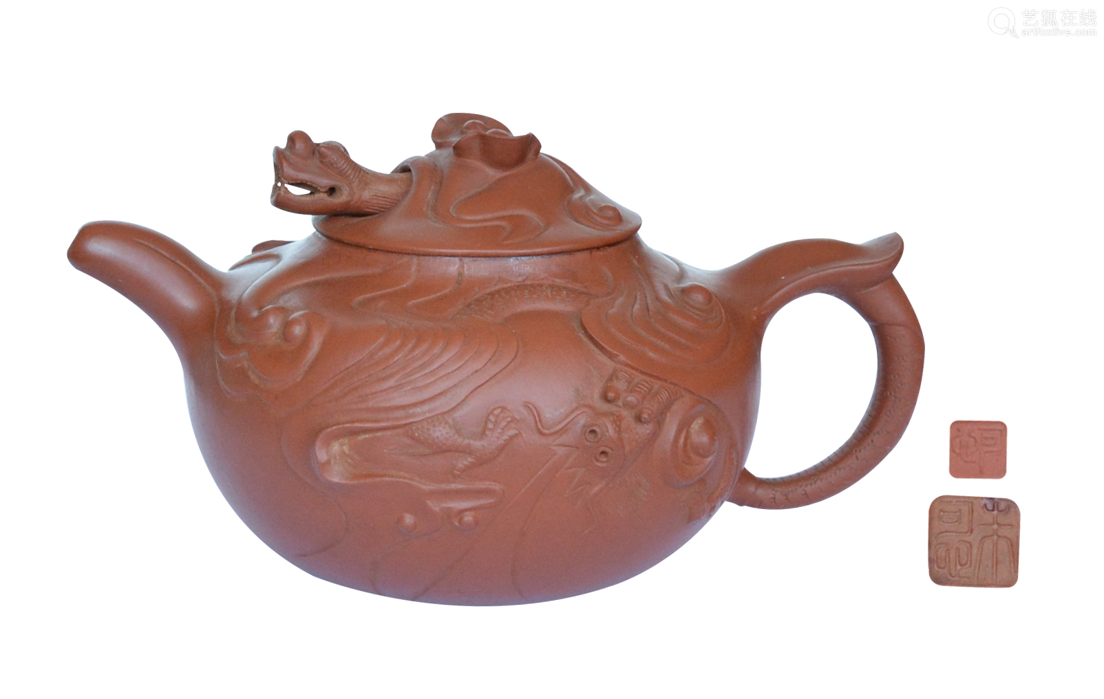 近代朱可心 1904 1986 鱼化龙壶 Deal Price Picture 近代朱可心 1904 1986 鱼化龙壶 Deal Price Picture