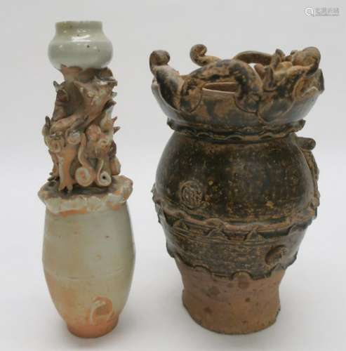 2 Chinese Pottery Vases