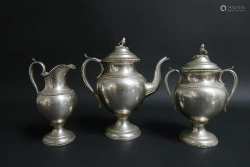 3 Pc. American Coin Silver Tea Set by Boston Coin