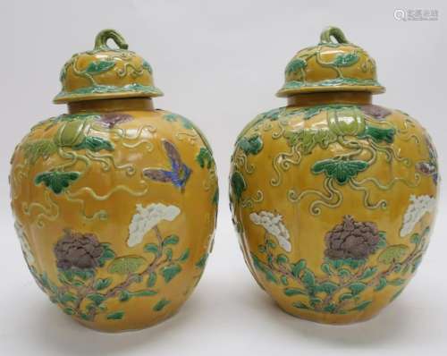 Chinese Porcelain Famille Jaune Vases