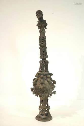 African Cast Bronze Totem