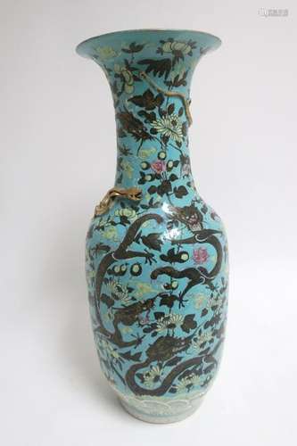 Chinese Enamelled Porcelain Baluster Form Vase