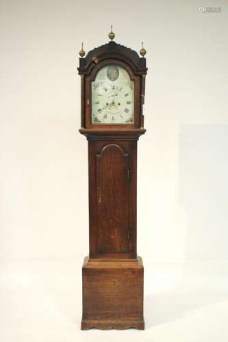 Late George III Oak Tall Case Clock