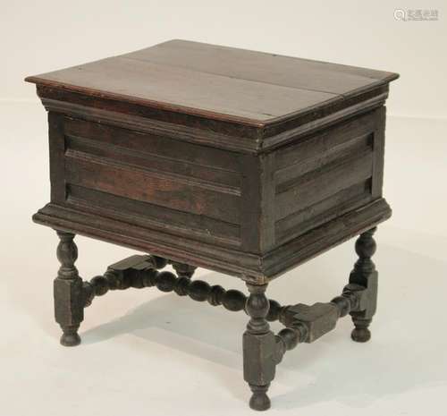 Small English Jacobean Oak Life Top Chest