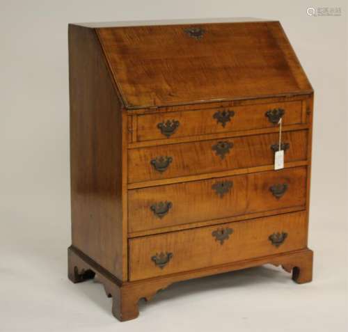 American Tiger Maple Slant Front Desk, c 1800