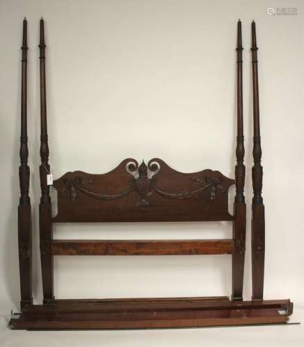 Antique American Mahogany 4 Poster Bed