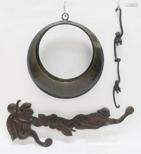 Japanese Bronze Hooks & Other