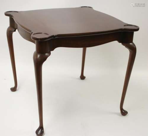 Queen Anne Style Mahogany Games Table