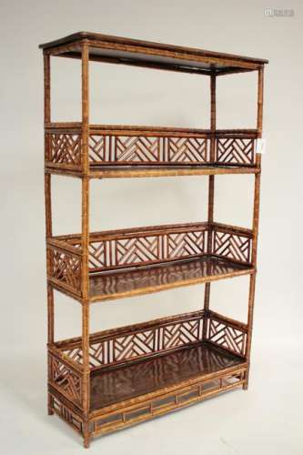 Chinese Style Bamboo & Cedar Etagere