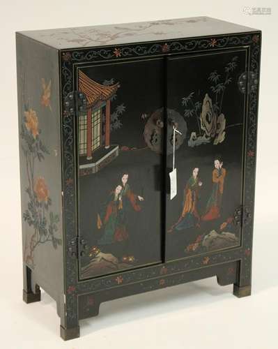 Chinese Black lacquered Small Cabinet