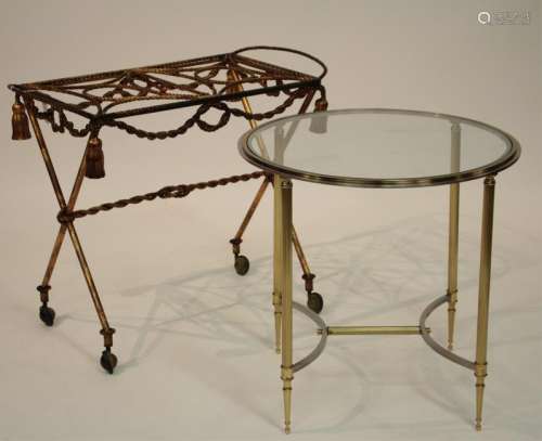 2 Small Tables, Brass and Steel, Contemporary