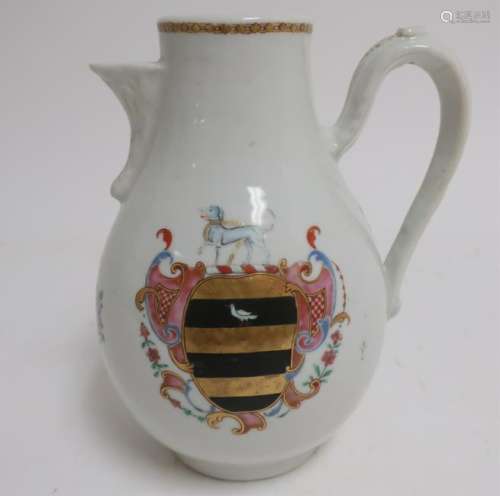 Chinese Export Armorial Porcelain Jug, 18th C