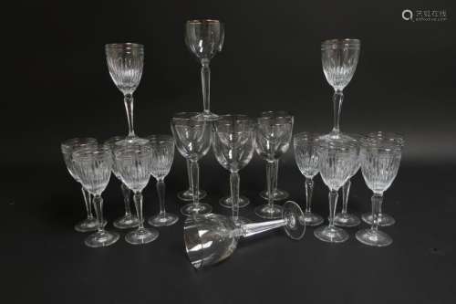 20 Pieces Waterford  Stemware - Silver Rimmed