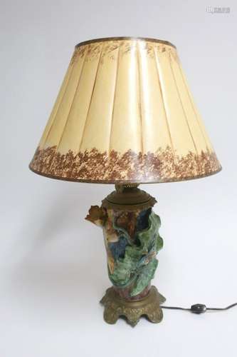 Majolica Vase as Lamp