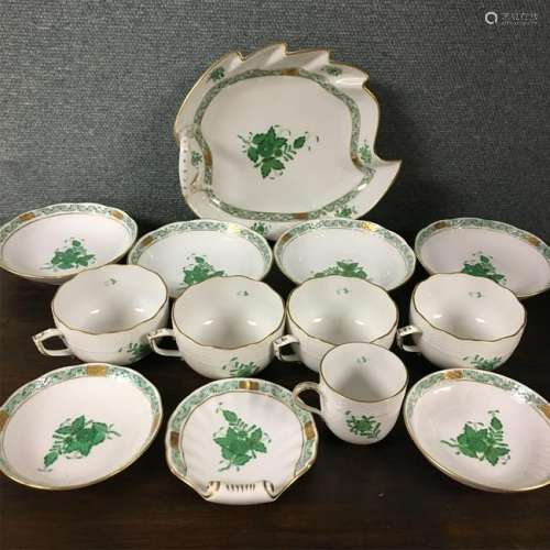 Herend Green Chinese Bouquet - Partial Set