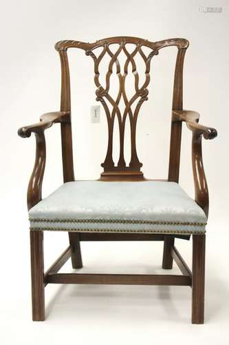 George III Mahogany Open Armchair, 18th C