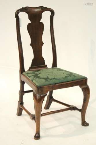Queen Anne Mahogany Side Chair, 18th C