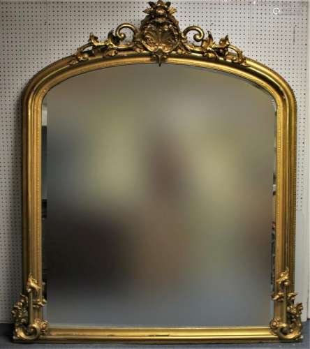 Monumental 19th c. Louis XV-Style Giltwood Mirror
