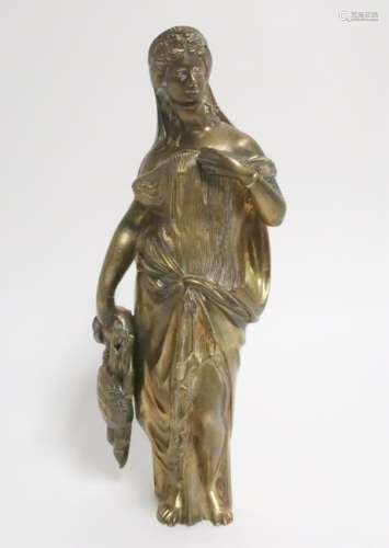 Gilt Bronze Figure of a Woman, prob 18th C.