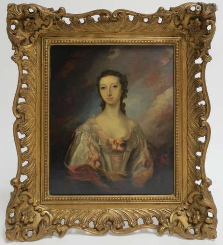 Continental School, Potrait of Lady, 19th C