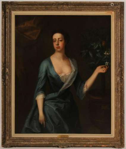 Attrib Godfrey Kneller 1646-1723 Lady in Blue O/C