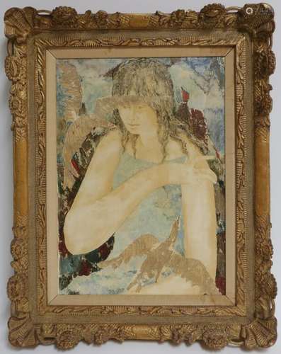 Francois Boeri, Girl w Birds, o/c