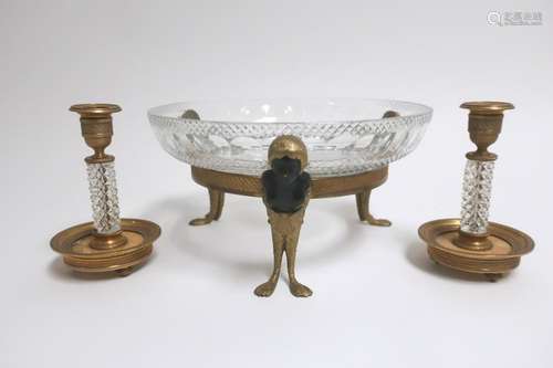 3 Ormolu & Cut Glass Table Articles