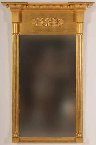 Antique American Sheraton Giltwood Mirror, c. 1820