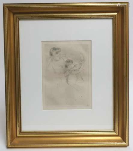 Mary Cassat (1844-1926, Amer.), Drypoint Etching