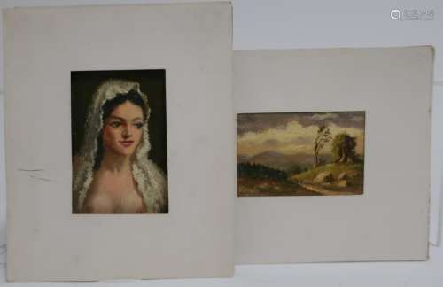 Karel Skala, Czech, Madonna & Landscape, O/C