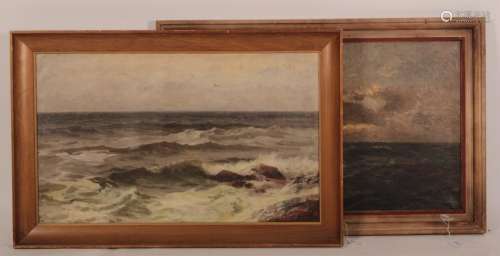 Two Large Seascapes, O/C's c. 1950, Unsigned