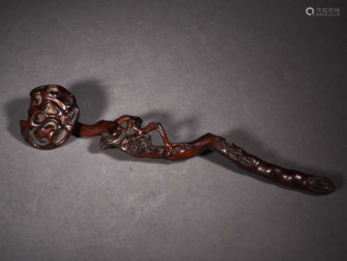 A ROSEWOOD RUYI, SCEPTER, 18-19TH CENTURY