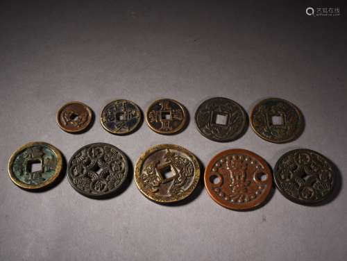 A COLLECTION OF CHINESE BRONZE COIN, 19TH CENTURY