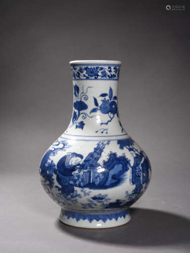 A BLUE AND WHITE VASE, 17TH CENTURY