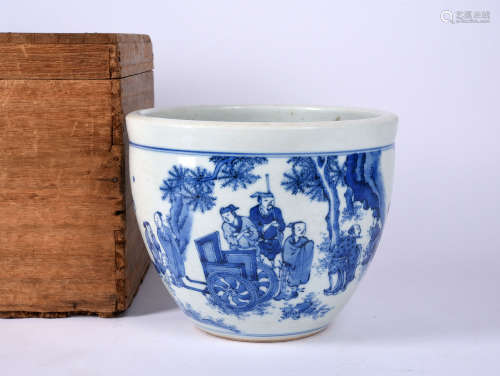 A BLUE AND WHITE JARDINERE, 17TH CENTURY