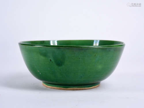 A GREEN-GLAZED BOWL, KANGXI PERIOD